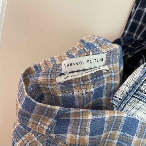 Urban Outfitters Plaid Patchwork Halter Open Back Tie Midi Dress - Picture 13 of 14